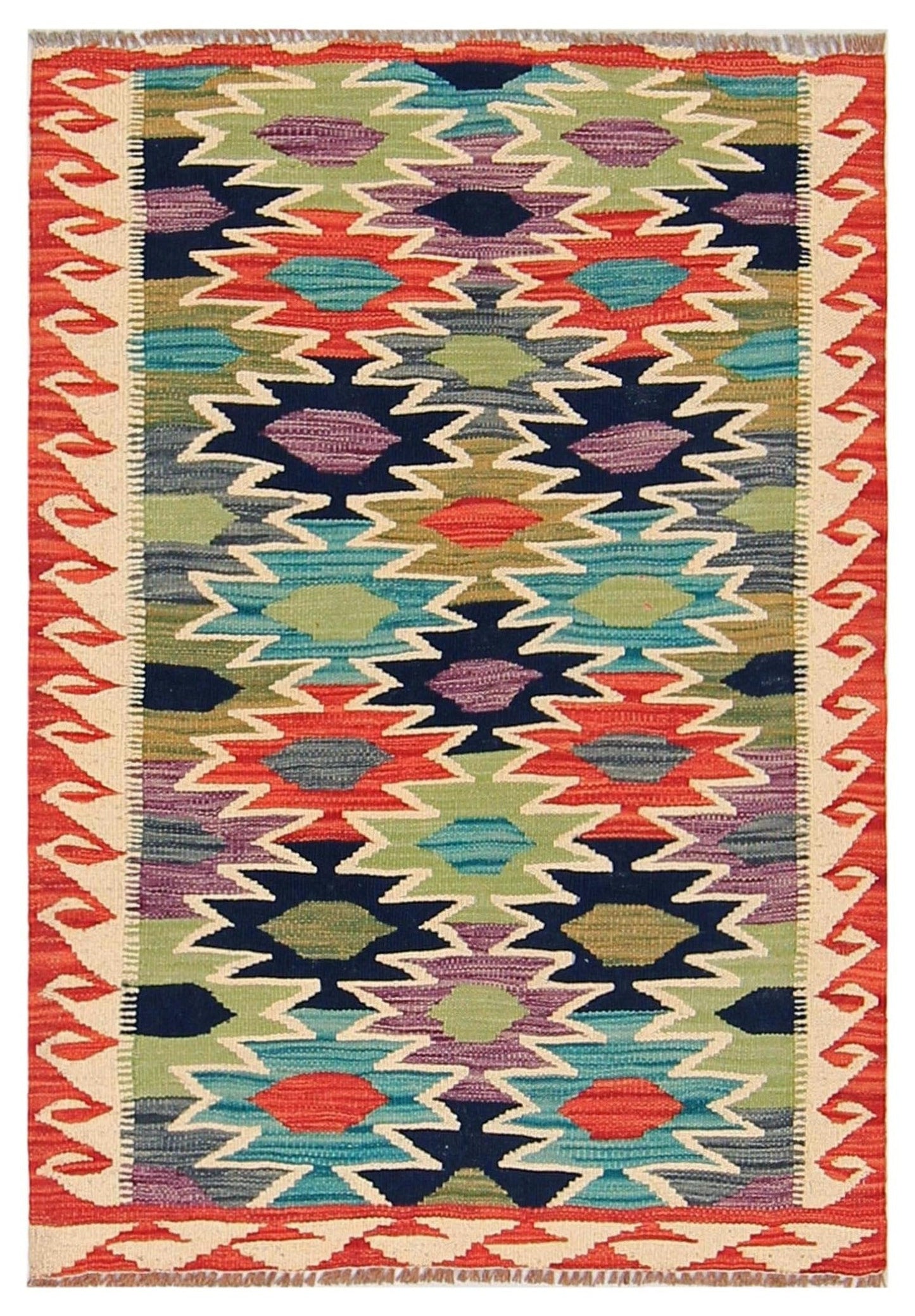 Uzbek Kilim Handwoven Tribal Rug