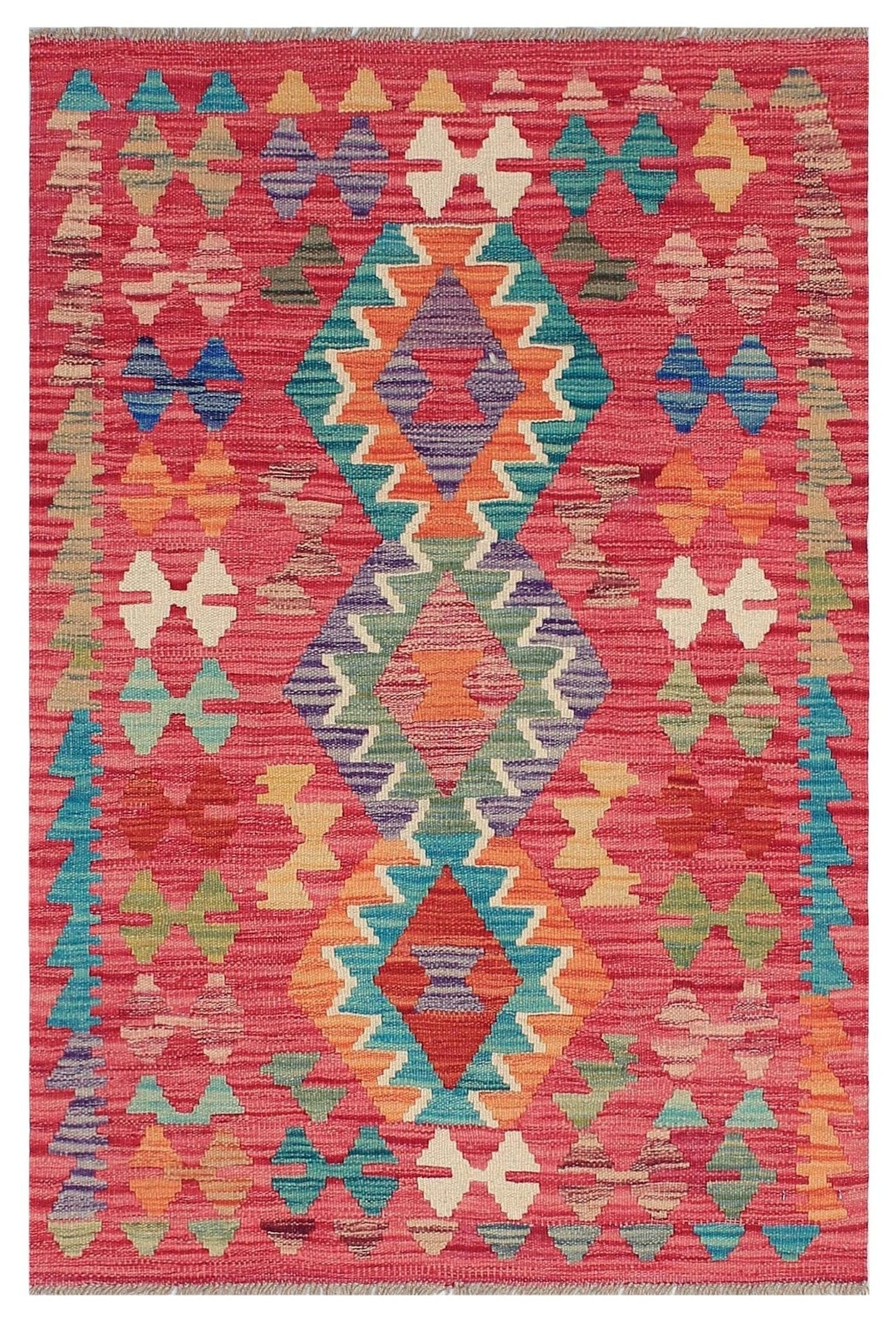 Uzbek Kilim Handwoven Tribal Rug