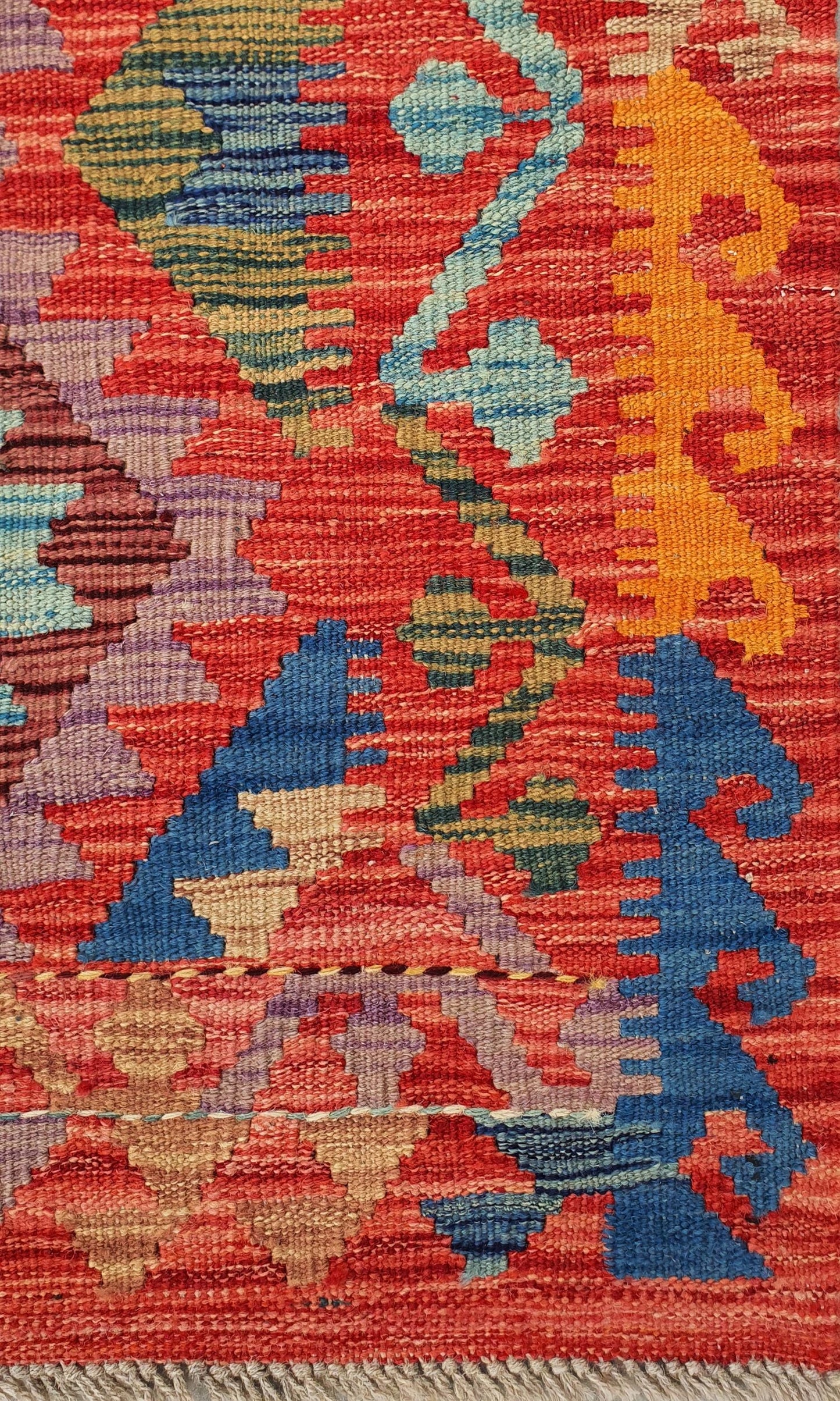 Uzbek Kilim Handwoven Tribal Rug, J80160