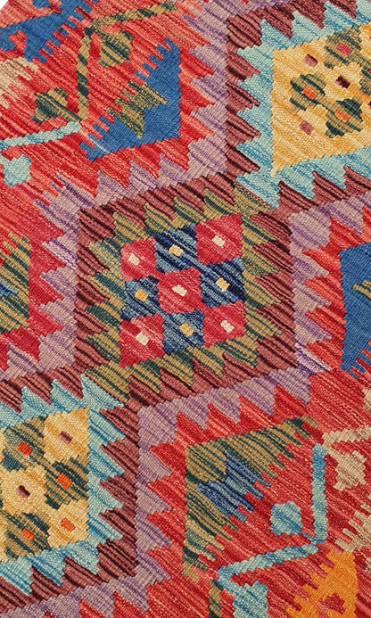 Uzbek Kilim Handwoven Tribal Rug, J80160
