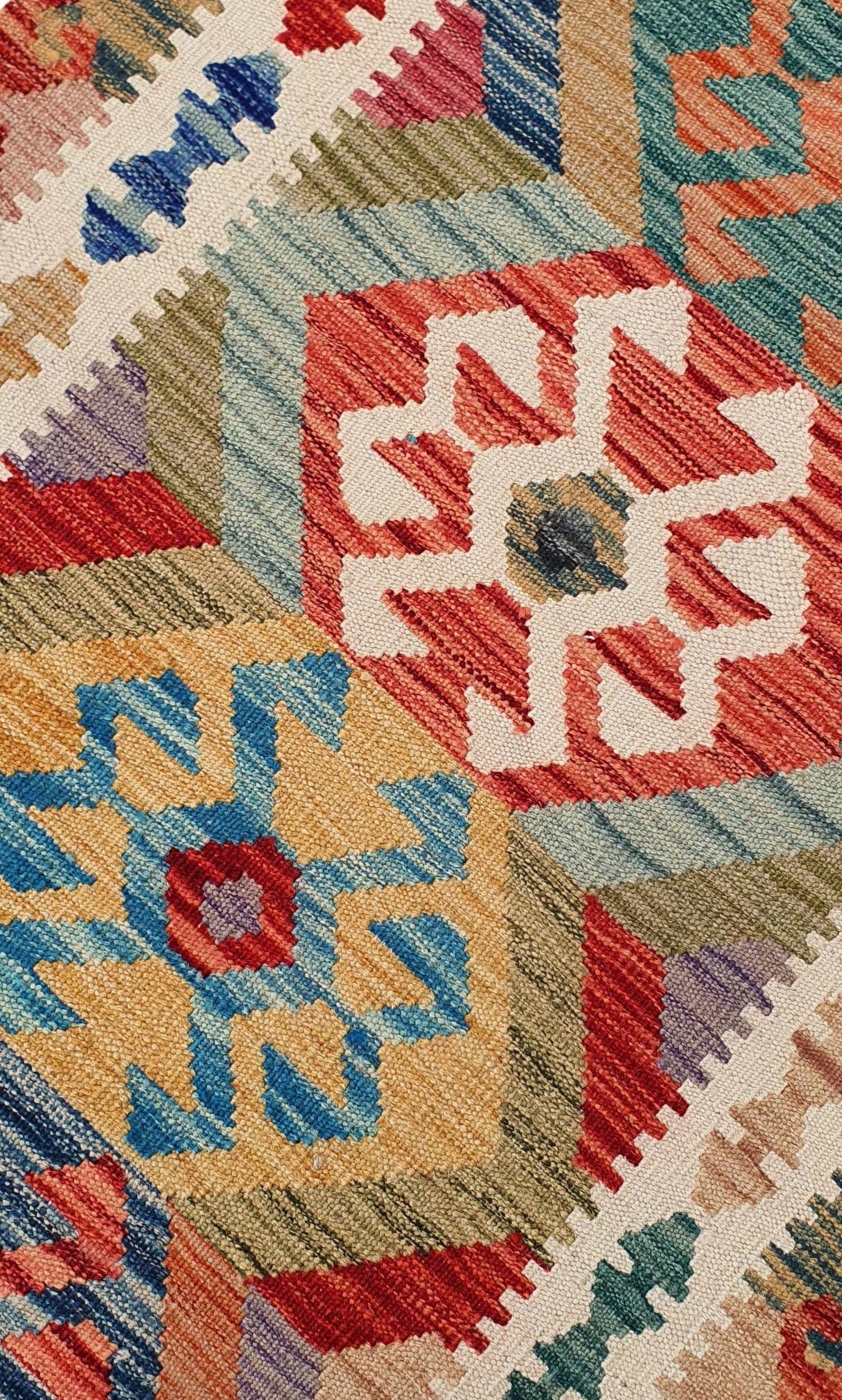 Uzbek Kilim Handwoven Tribal Rug, J80161