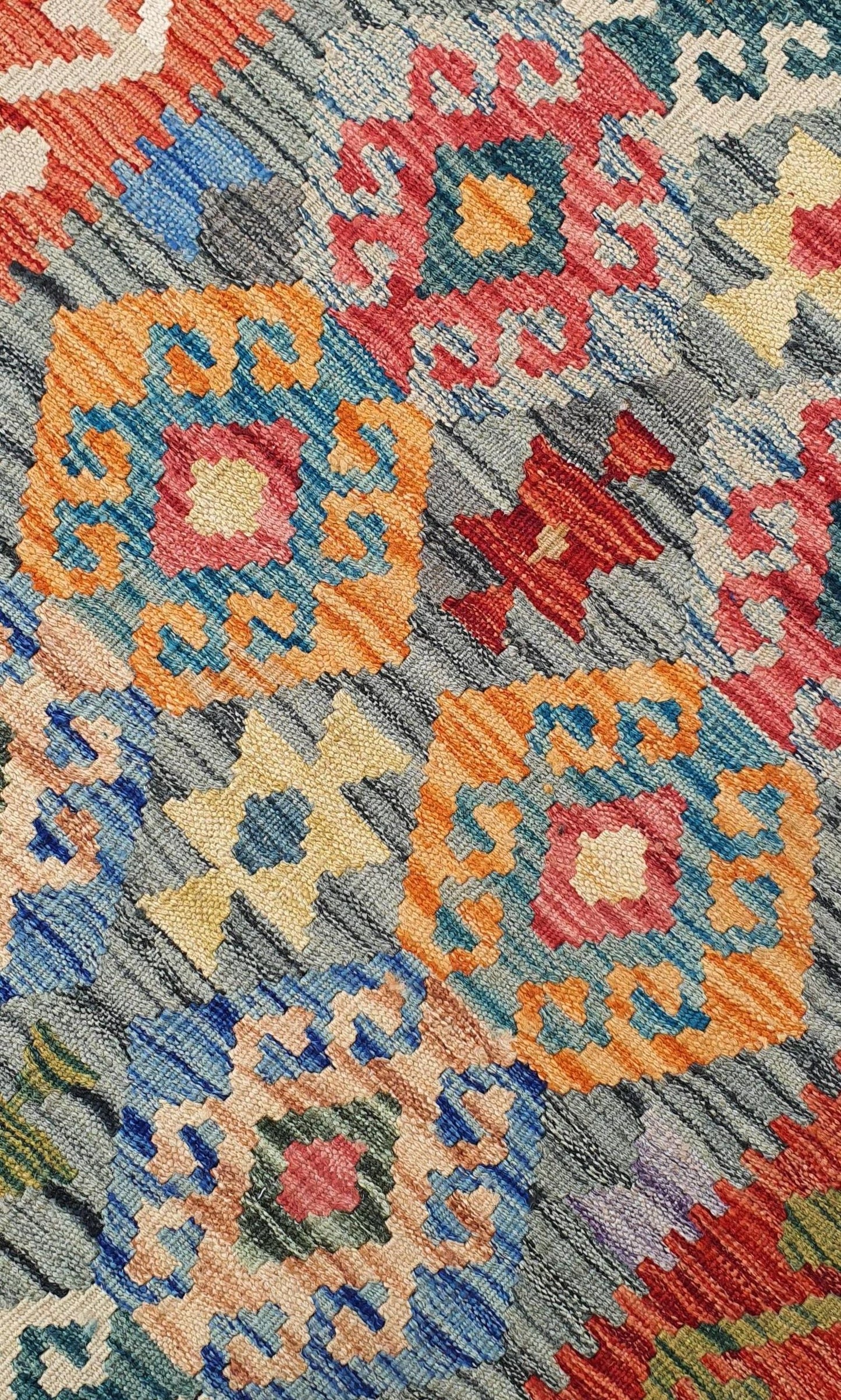 Uzbek Kilim Handwoven Tribal Rug, J80162