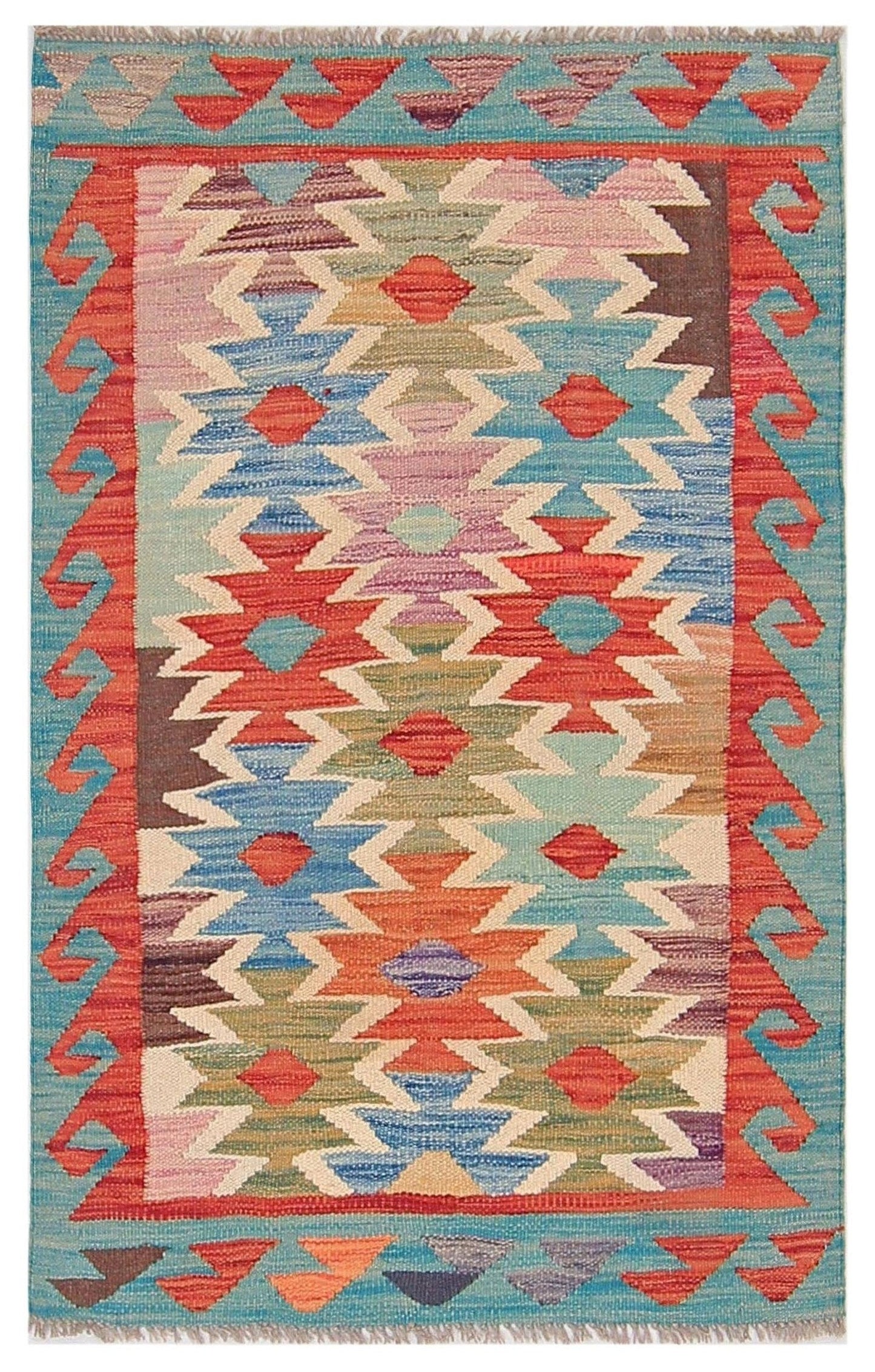 Uzbek Kilim Handwoven Tribal Rug