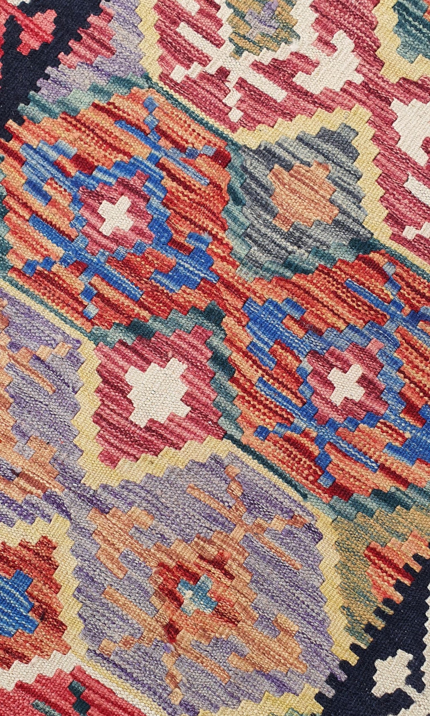 Uzbek Kilim Handwoven Tribal Rug, J80165