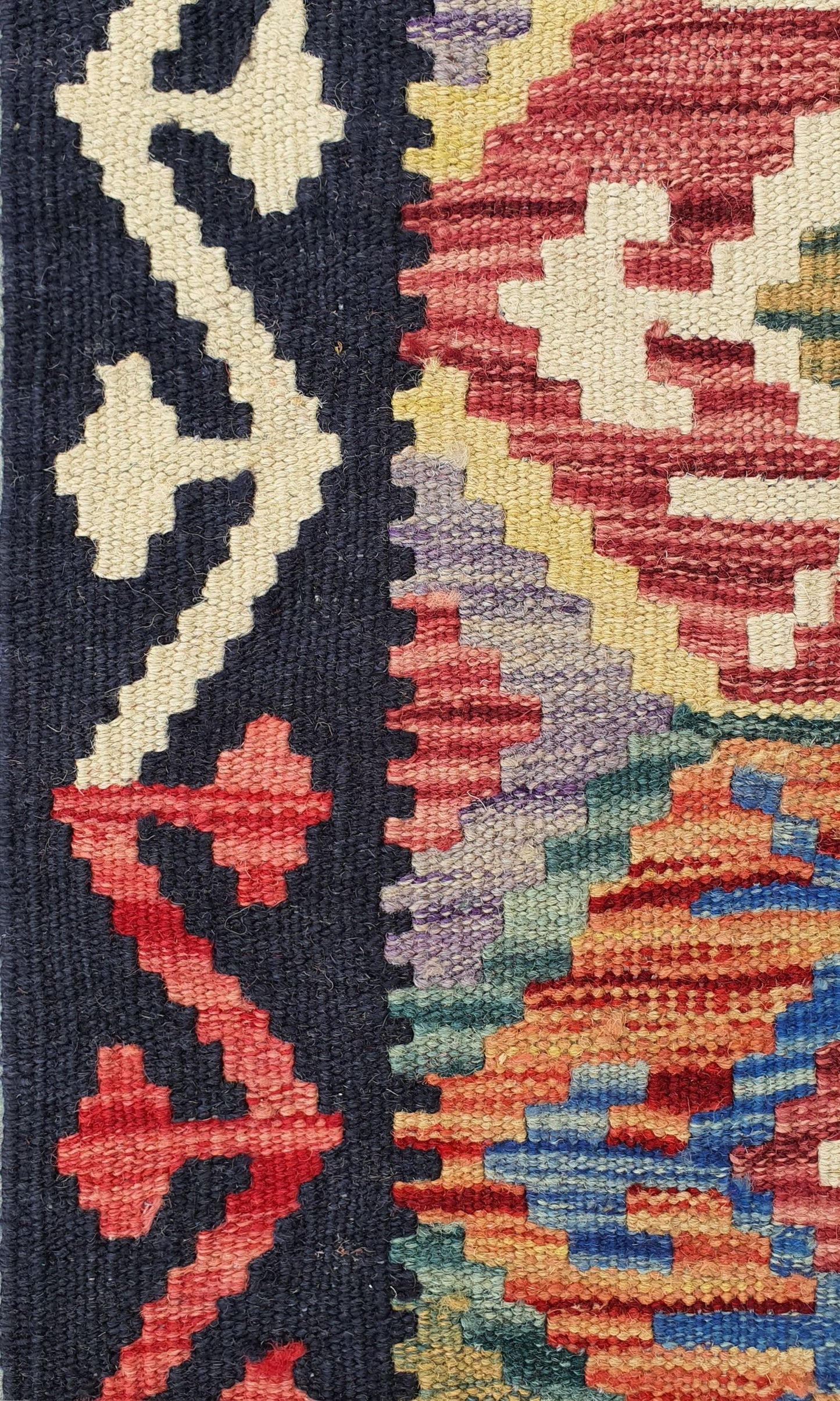 Uzbek Kilim Handwoven Tribal Rug, J80165