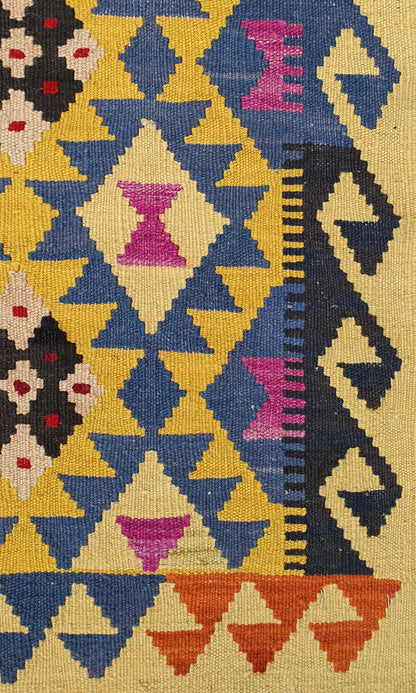 Uzbek Kilim Handwoven Tribal Rug, J80167