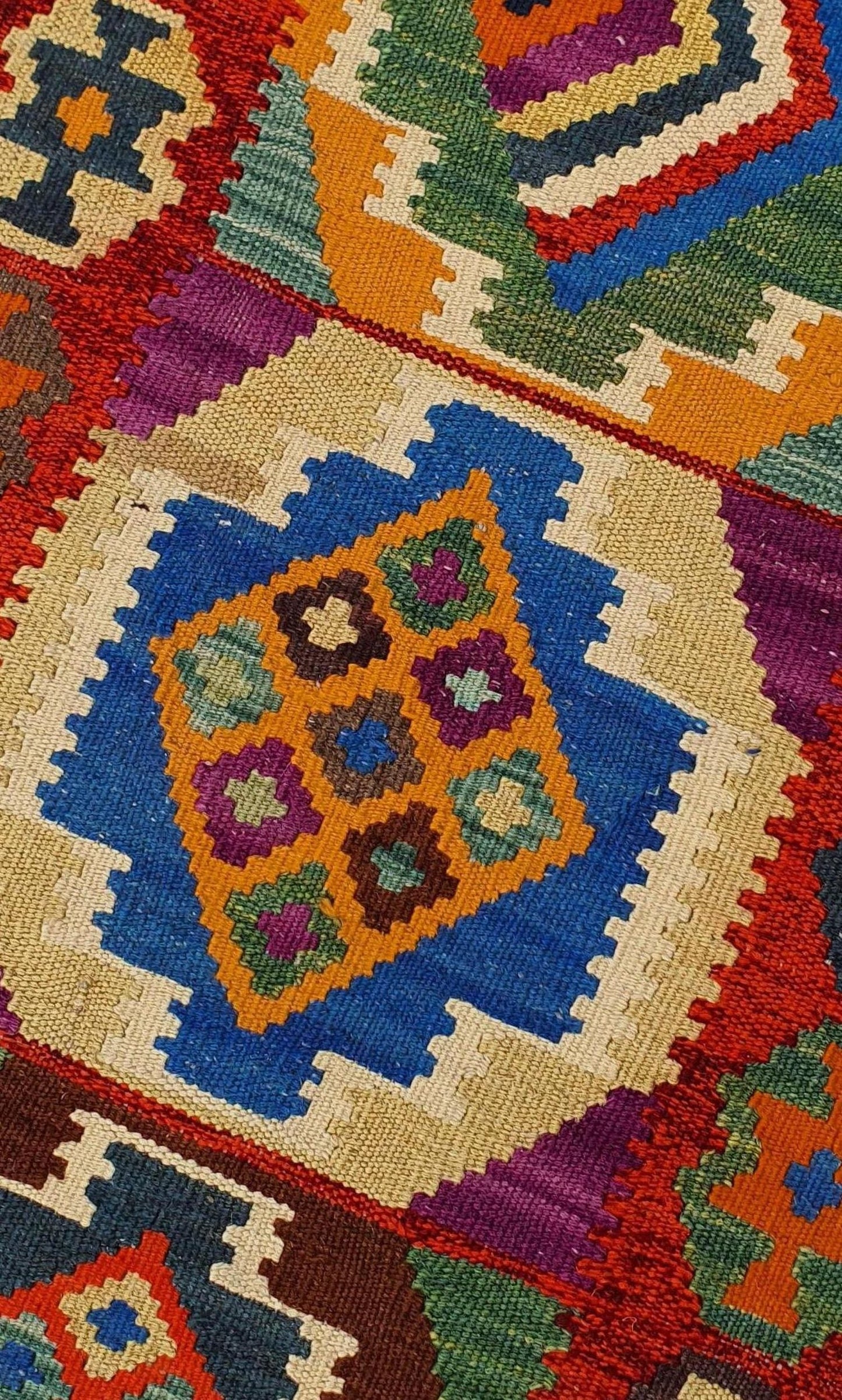 Uzbek Kilim Handwoven Tribal Rug, J80169