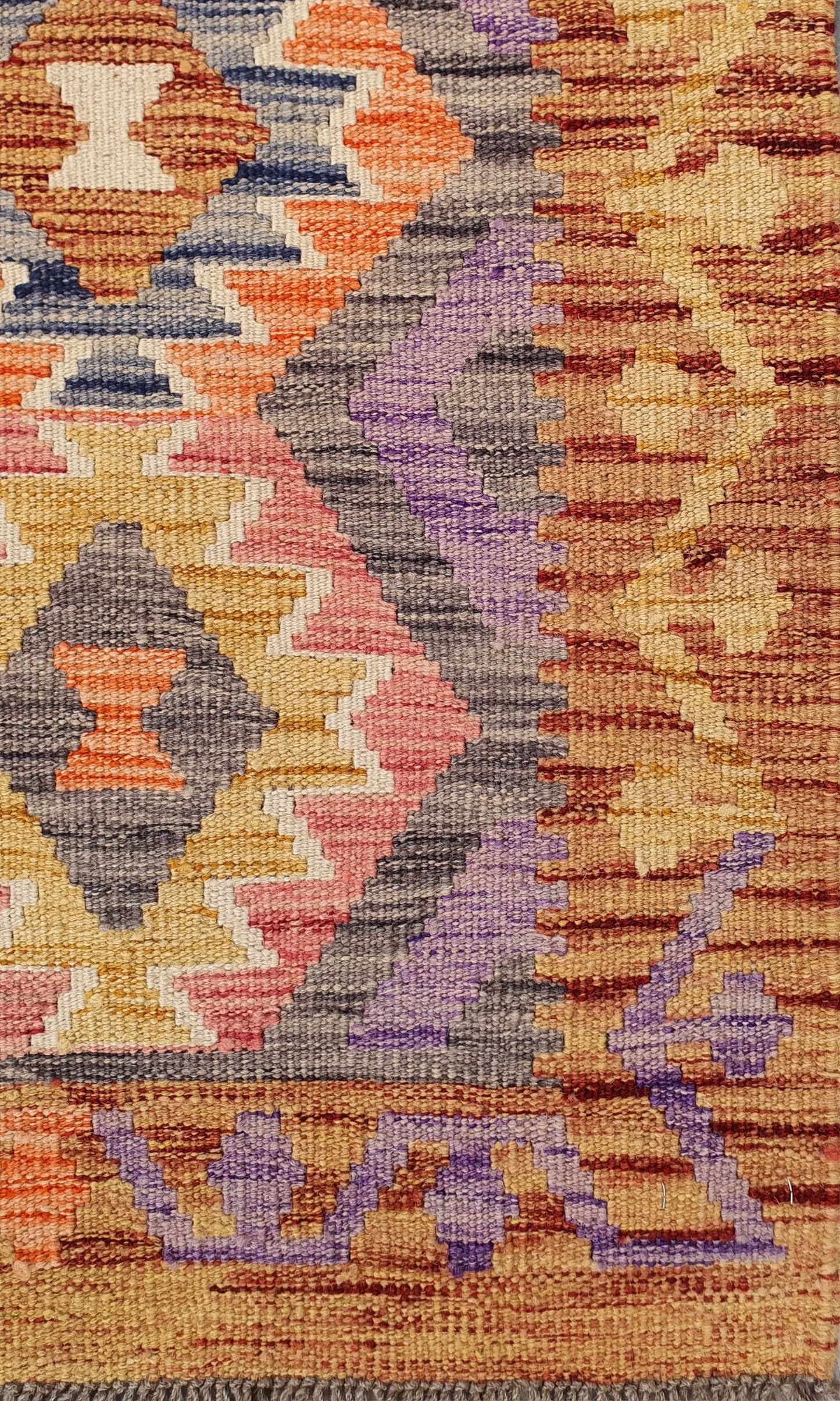 Uzbek Kilim Handwoven Tribal Rug, J80170