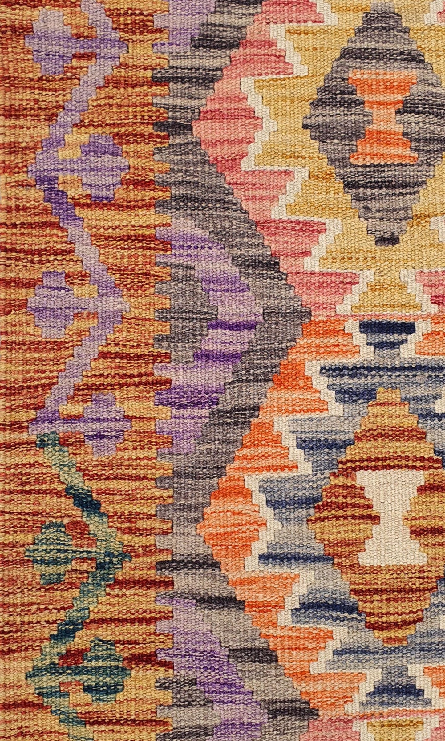 Uzbek Kilim Handwoven Tribal Rug, J80170