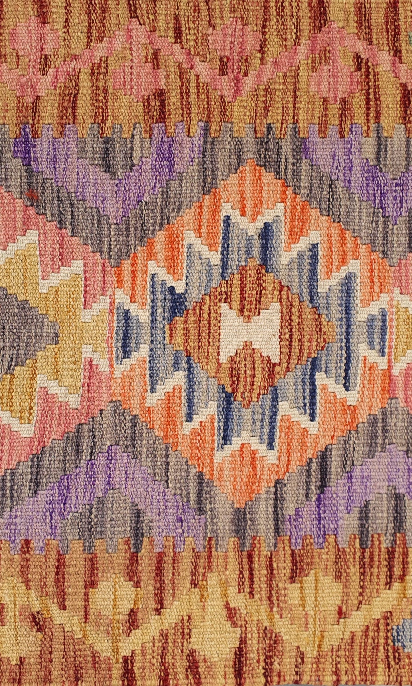 Uzbek Kilim Handwoven Tribal Rug, J80170