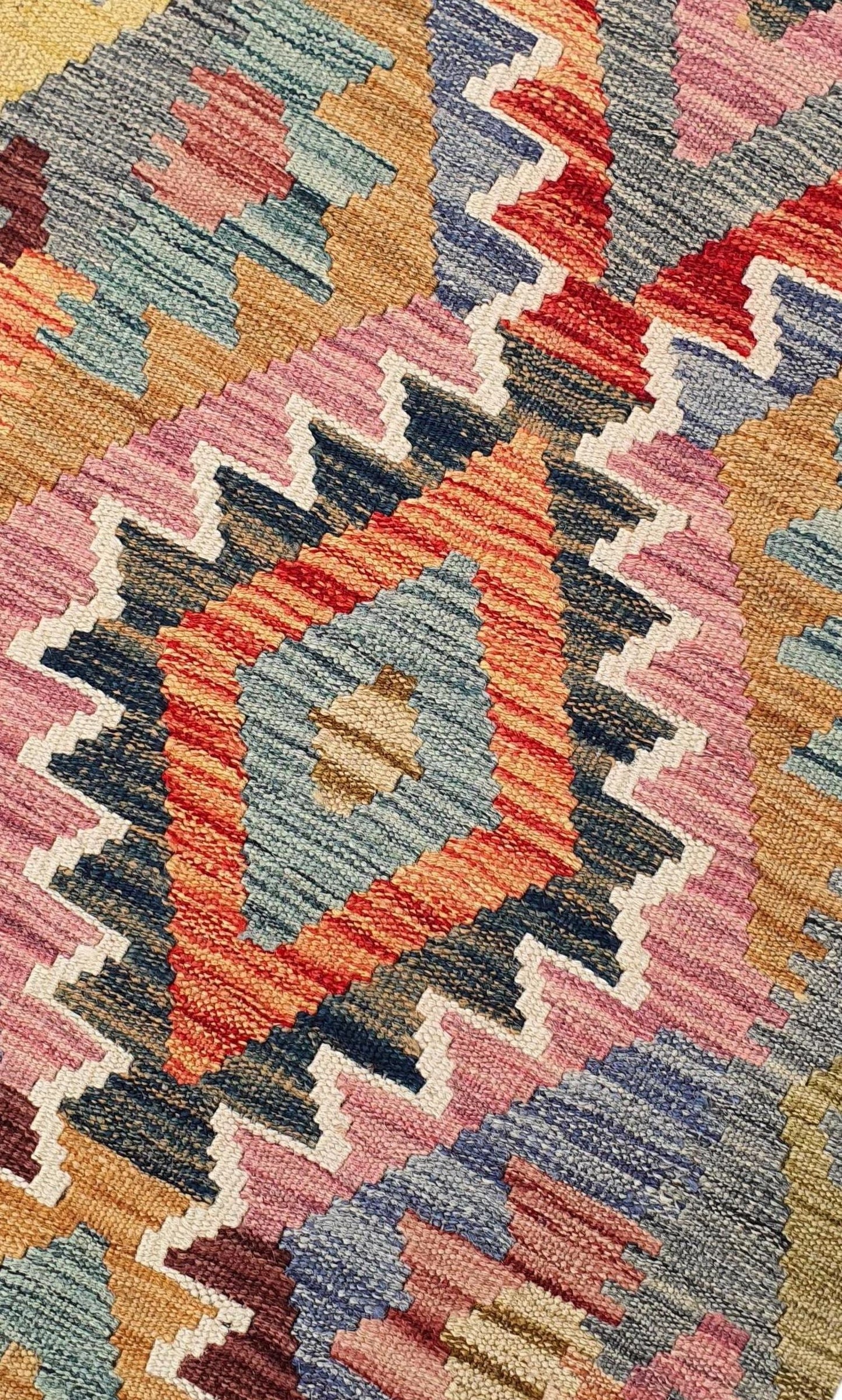 Uzbek Kilim Handwoven Tribal Rug, J80172