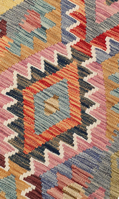 Uzbek Kilim Handwoven Tribal Rug, J80172