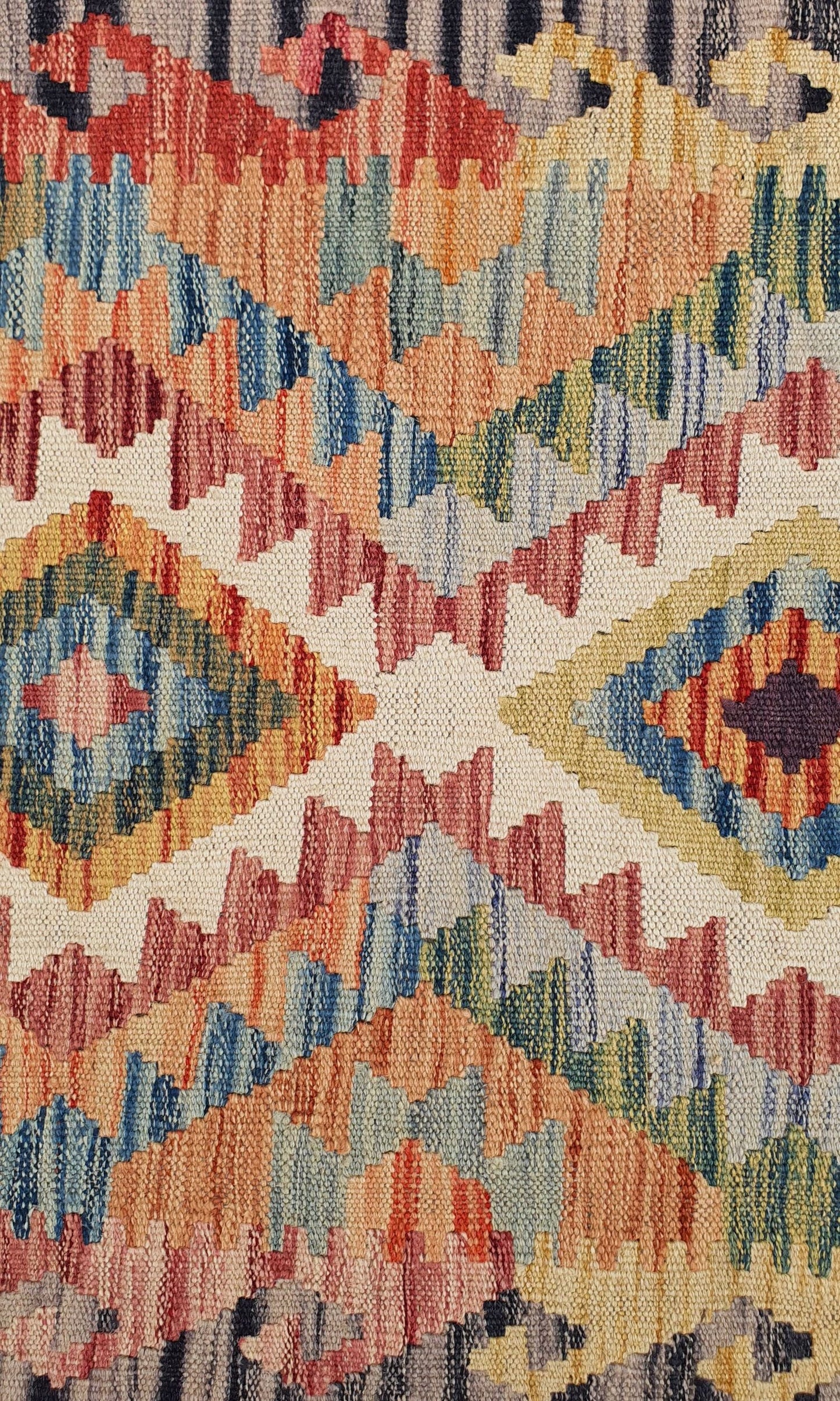Uzbek Kilim Handwoven Tribal Rug, J80178