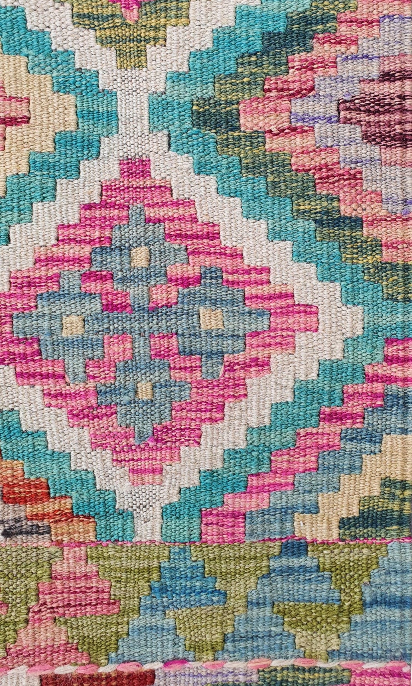Uzbek Kilim Handwoven Tribal Rug, J80181