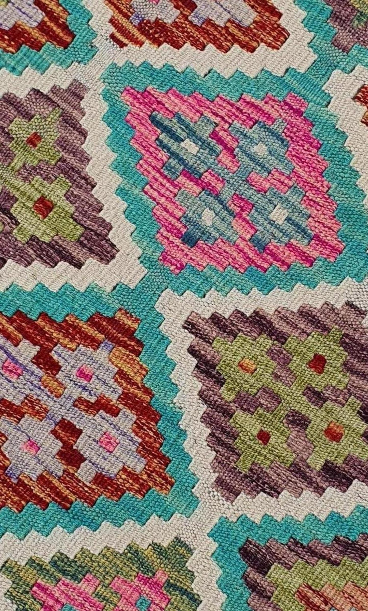 Uzbek Kilim Handwoven Tribal Rug, J80181