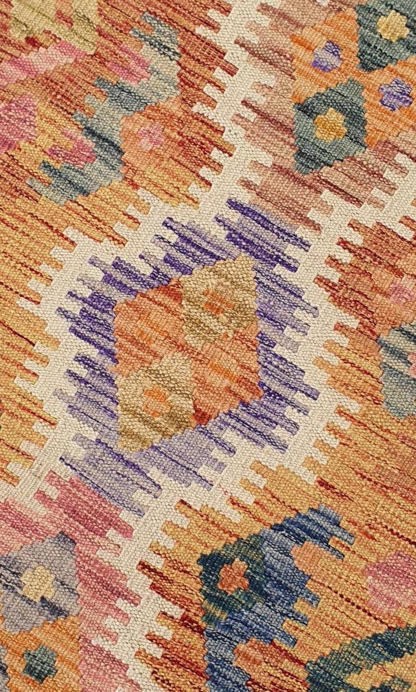 Uzbek Kilim Handwoven Tribal Rug, J80185