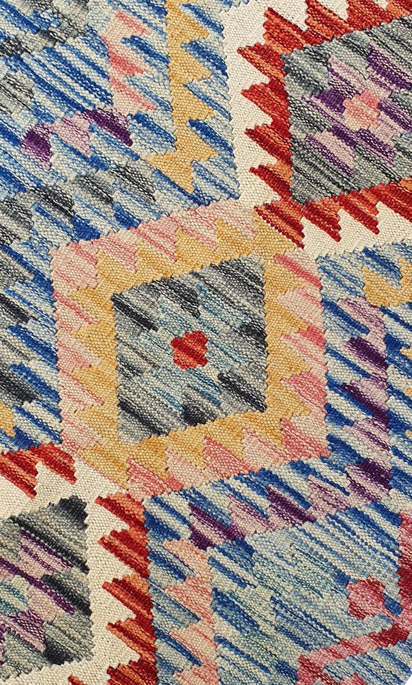 Uzbek Kilim Handwoven Tribal Rug, J80186