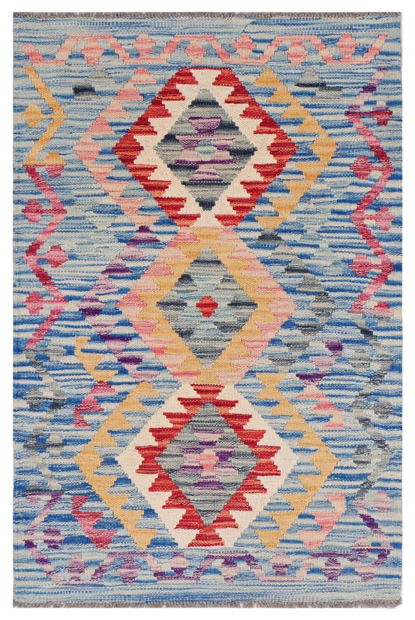 Uzbek Kilim Handwoven Tribal Rug