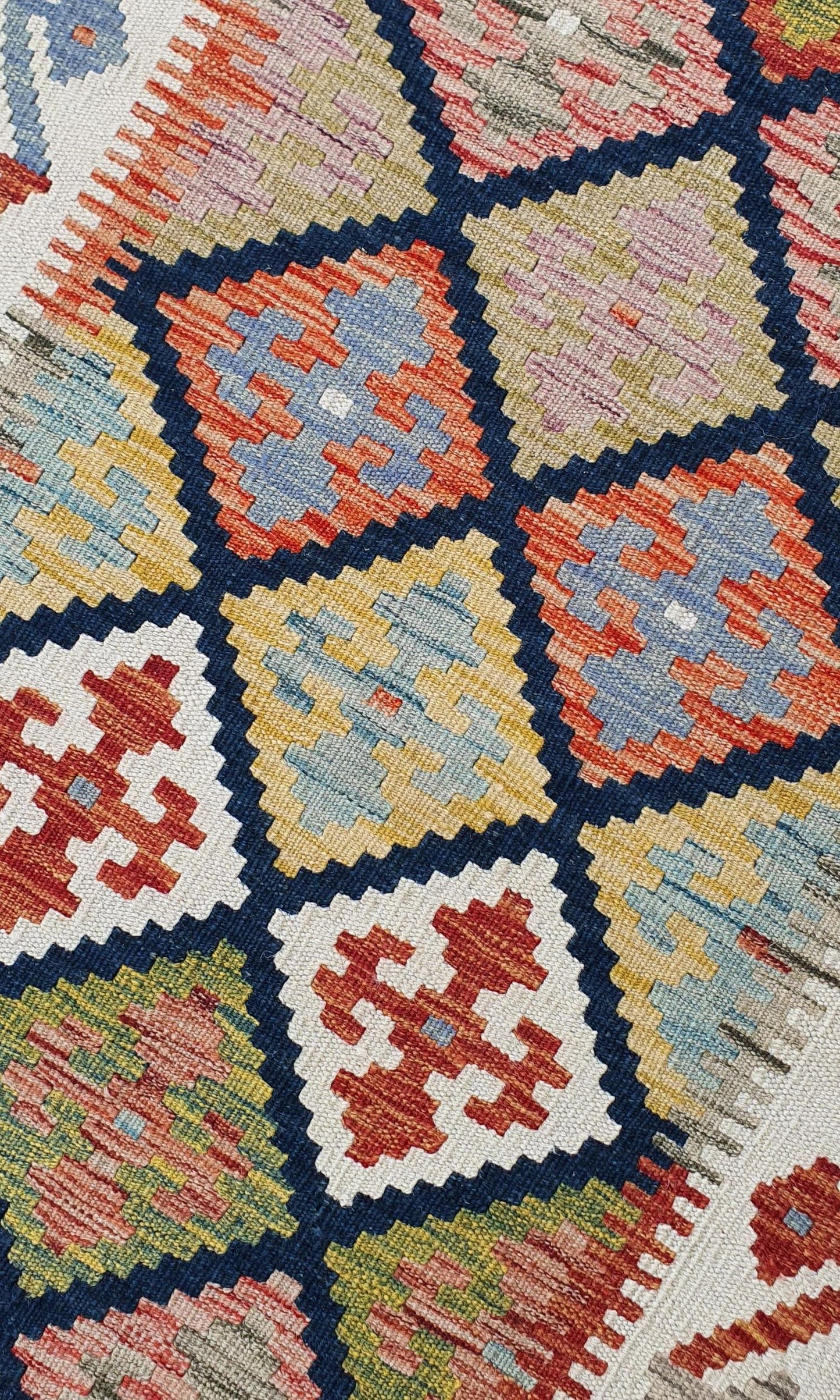 Uzbek Kilim Handwoven Tribal Rug, J80187