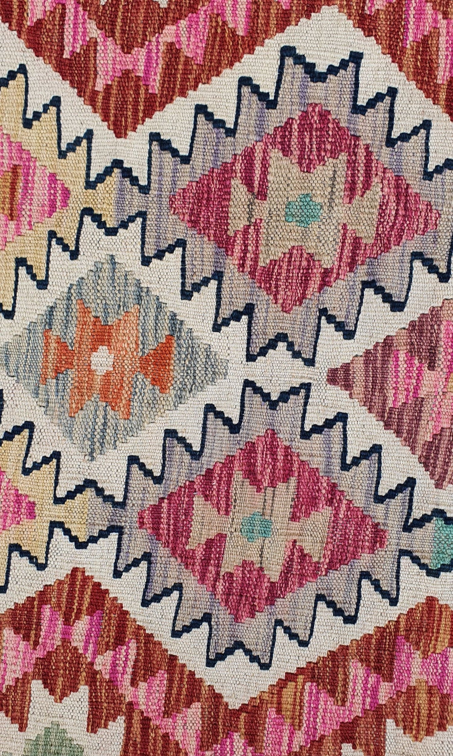Uzbek Kilim Handwoven Tribal Rug, J80188