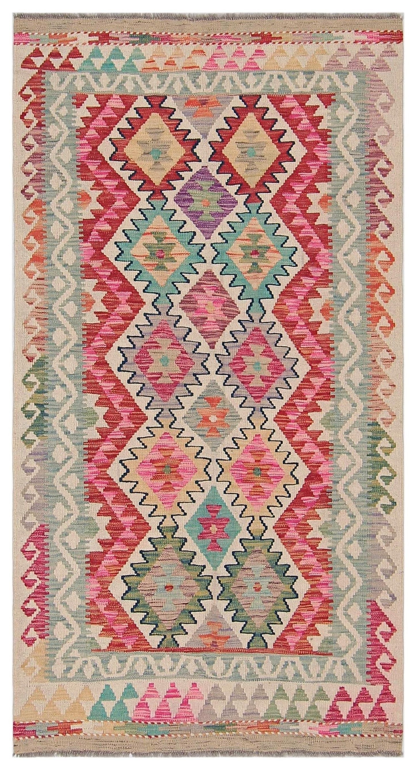 Uzbek Kilim Handwoven Tribal Rug