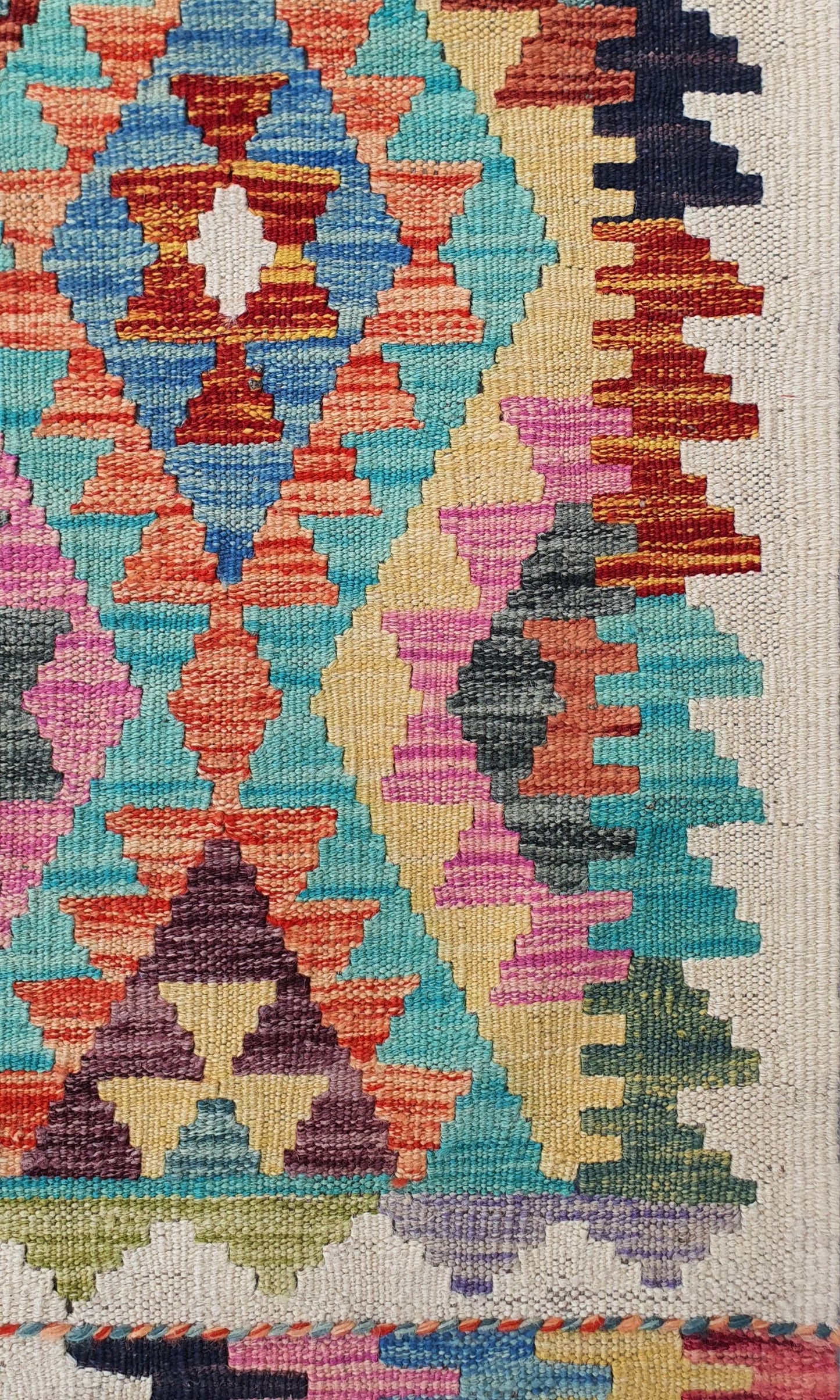 Uzbek Kilim Handwoven Tribal Rug, J80190