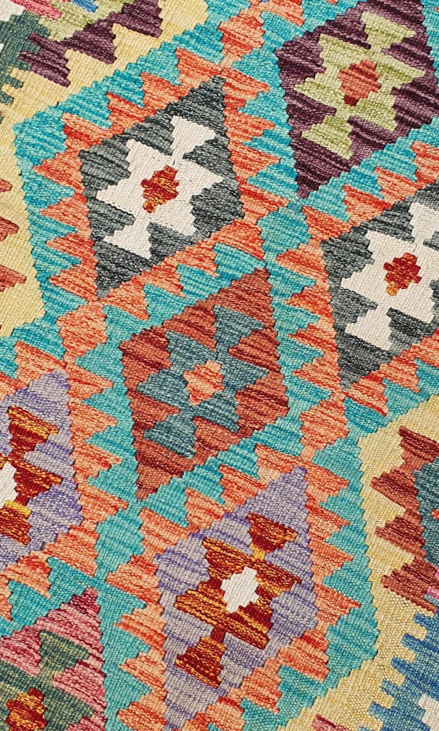 Uzbek Kilim Handwoven Tribal Rug, J80190