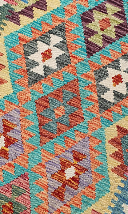 Uzbek Kilim Handwoven Tribal Rug, J80190