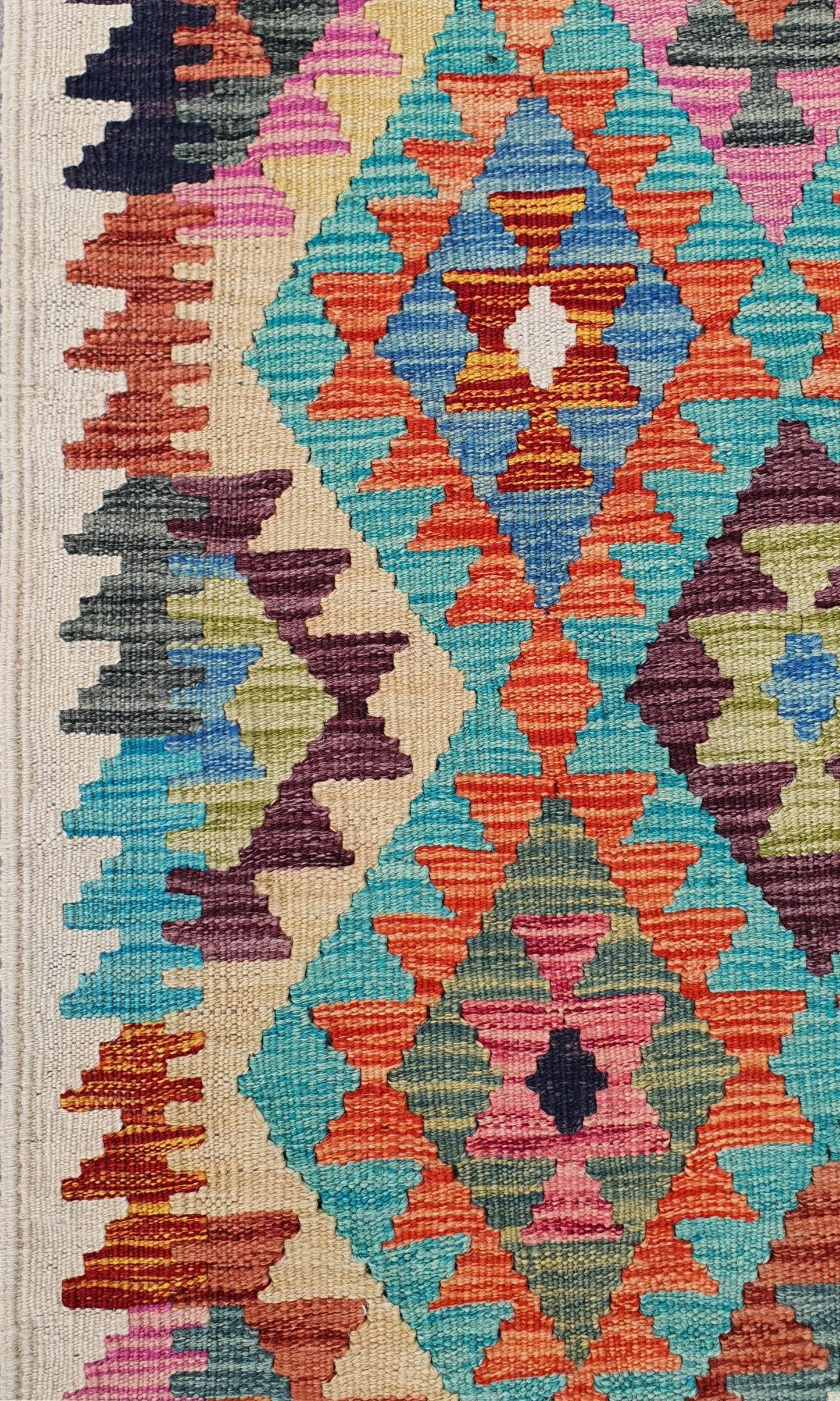 Uzbek Kilim Handwoven Tribal Rug, J80190