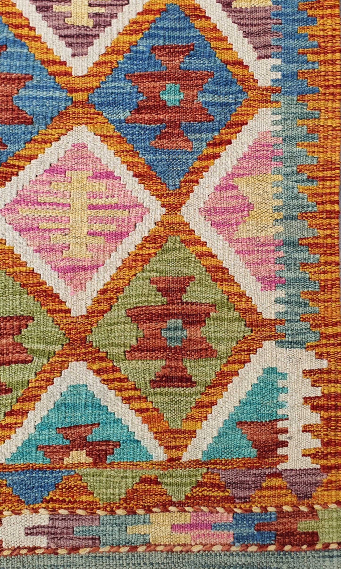 Uzbek Kilim Handwoven Tribal Rug, J80191