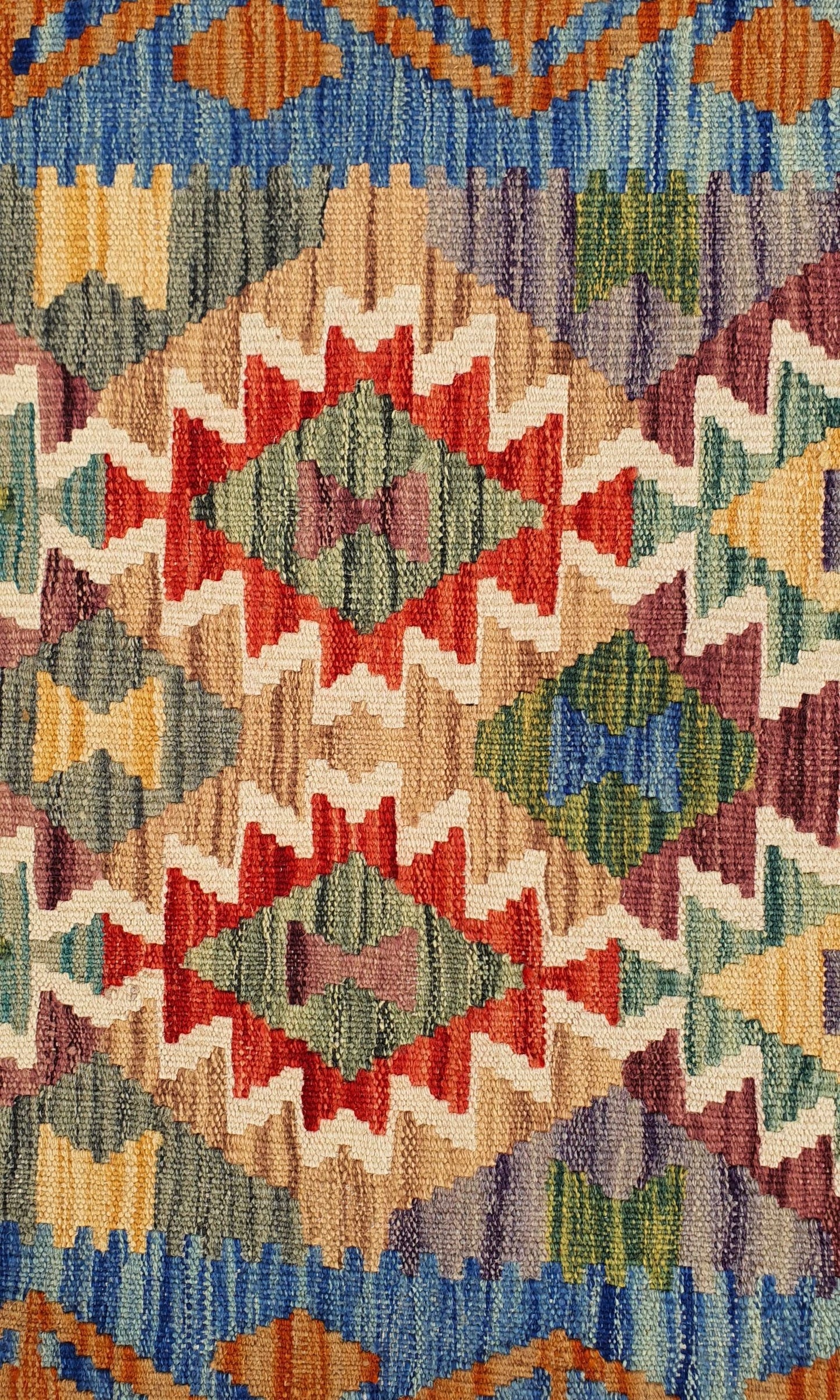 Uzbek Kilim Handwoven Tribal Rug, J80195