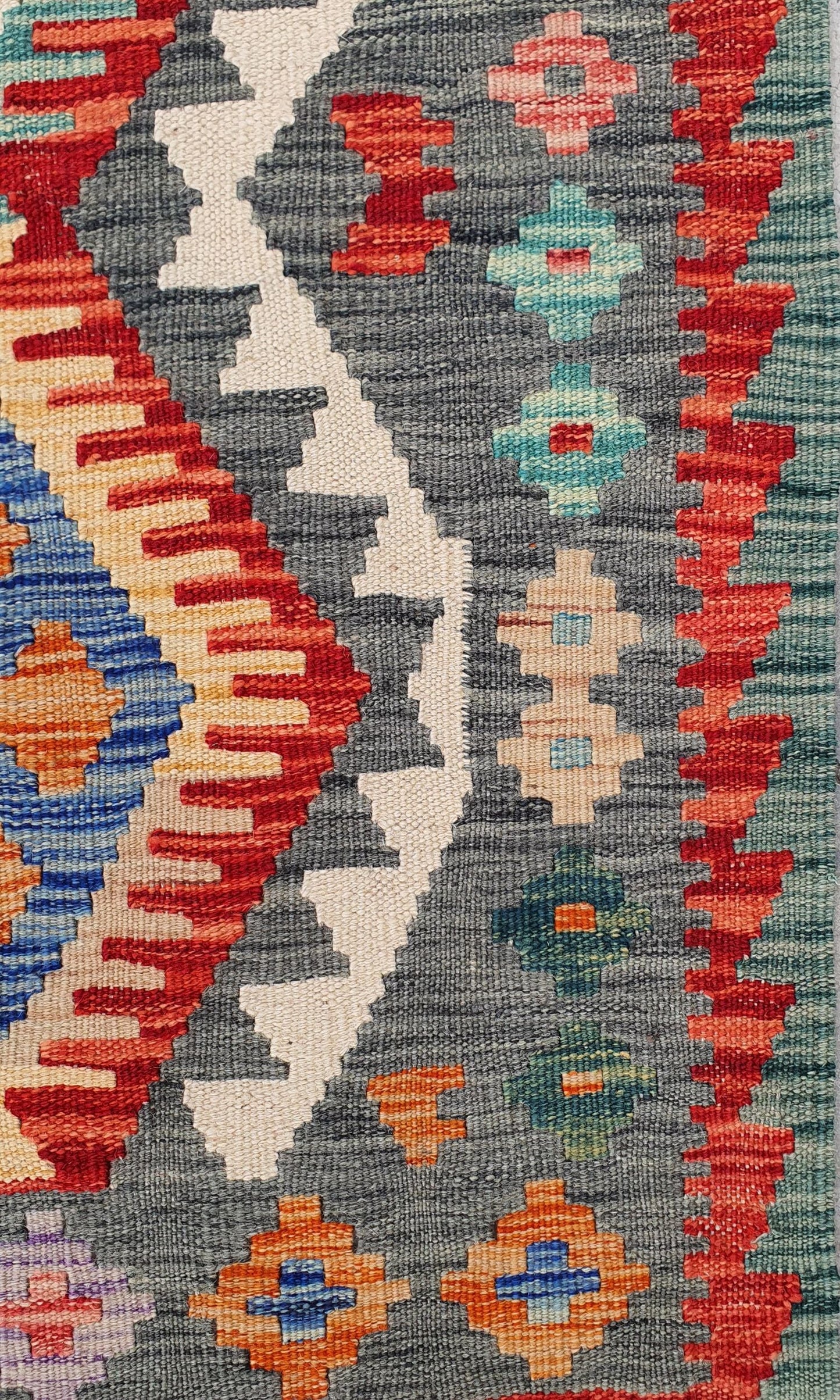 Uzbek Kilim Handwoven Tribal Rug, J80196