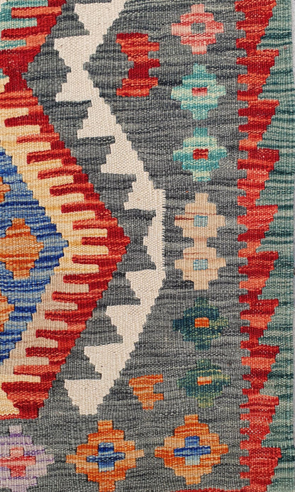 Uzbek Kilim Handwoven Tribal Rug, J80196