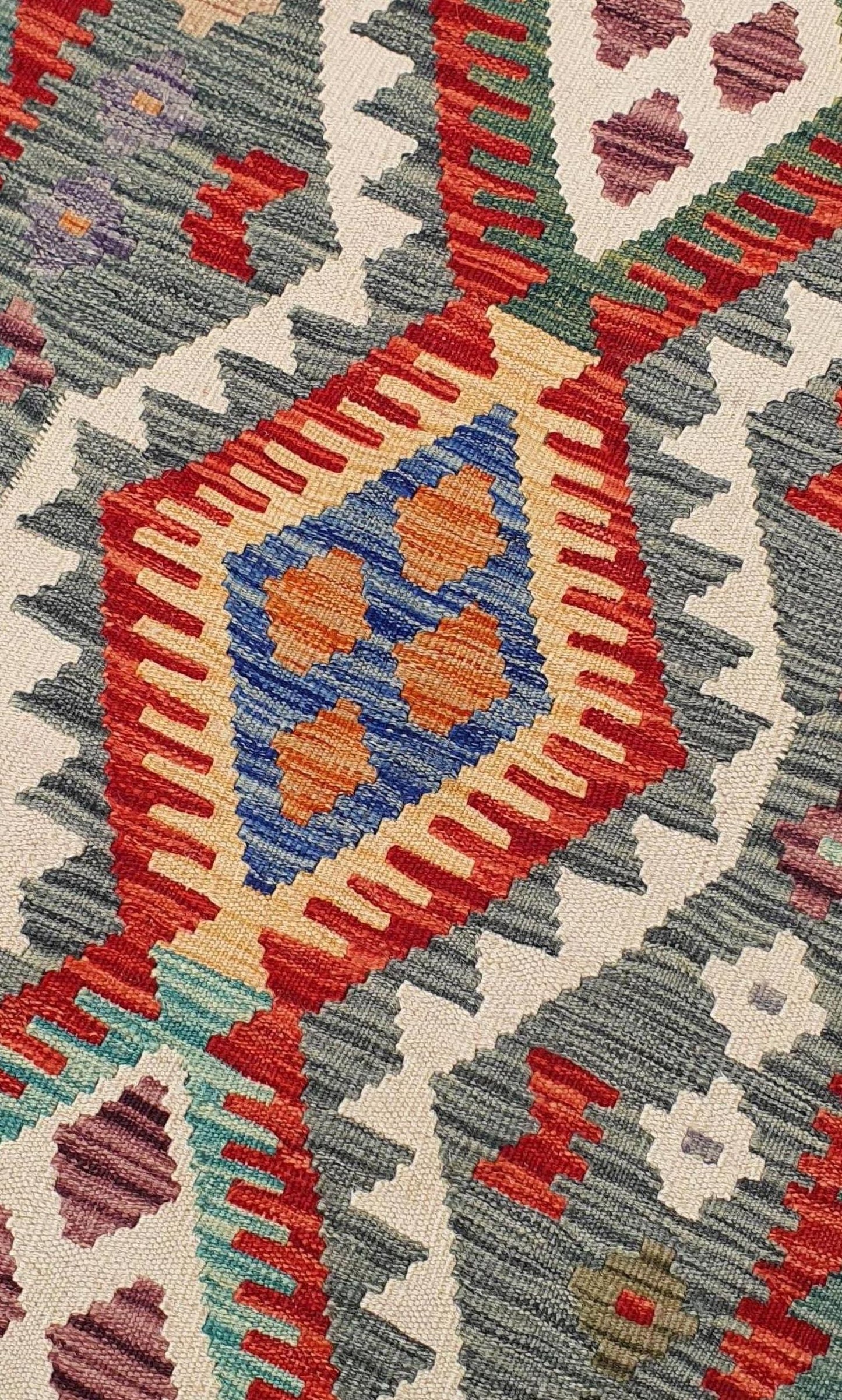 Uzbek Kilim Handwoven Tribal Rug, J80196