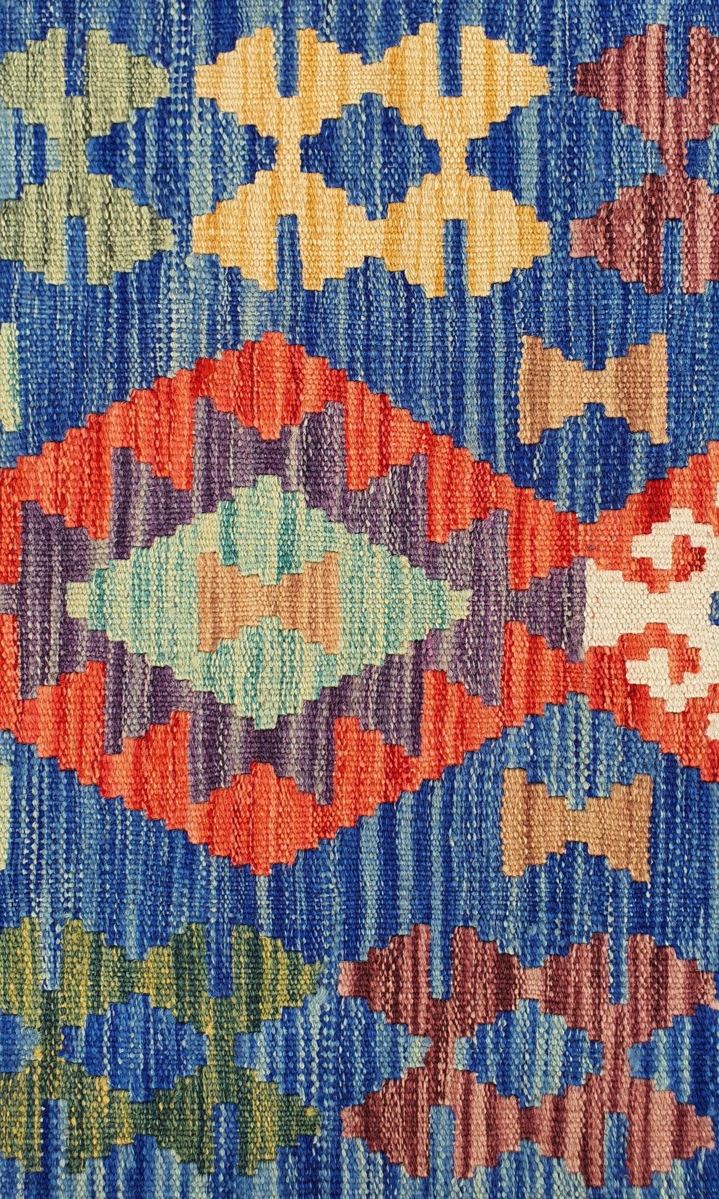 Uzbek Kilim Handwoven Tribal Rug, J80197