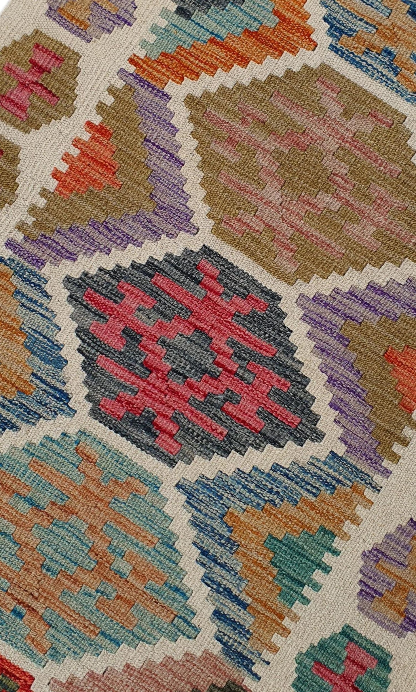 Uzbek Kilim Handwoven Tribal Rug, J80198