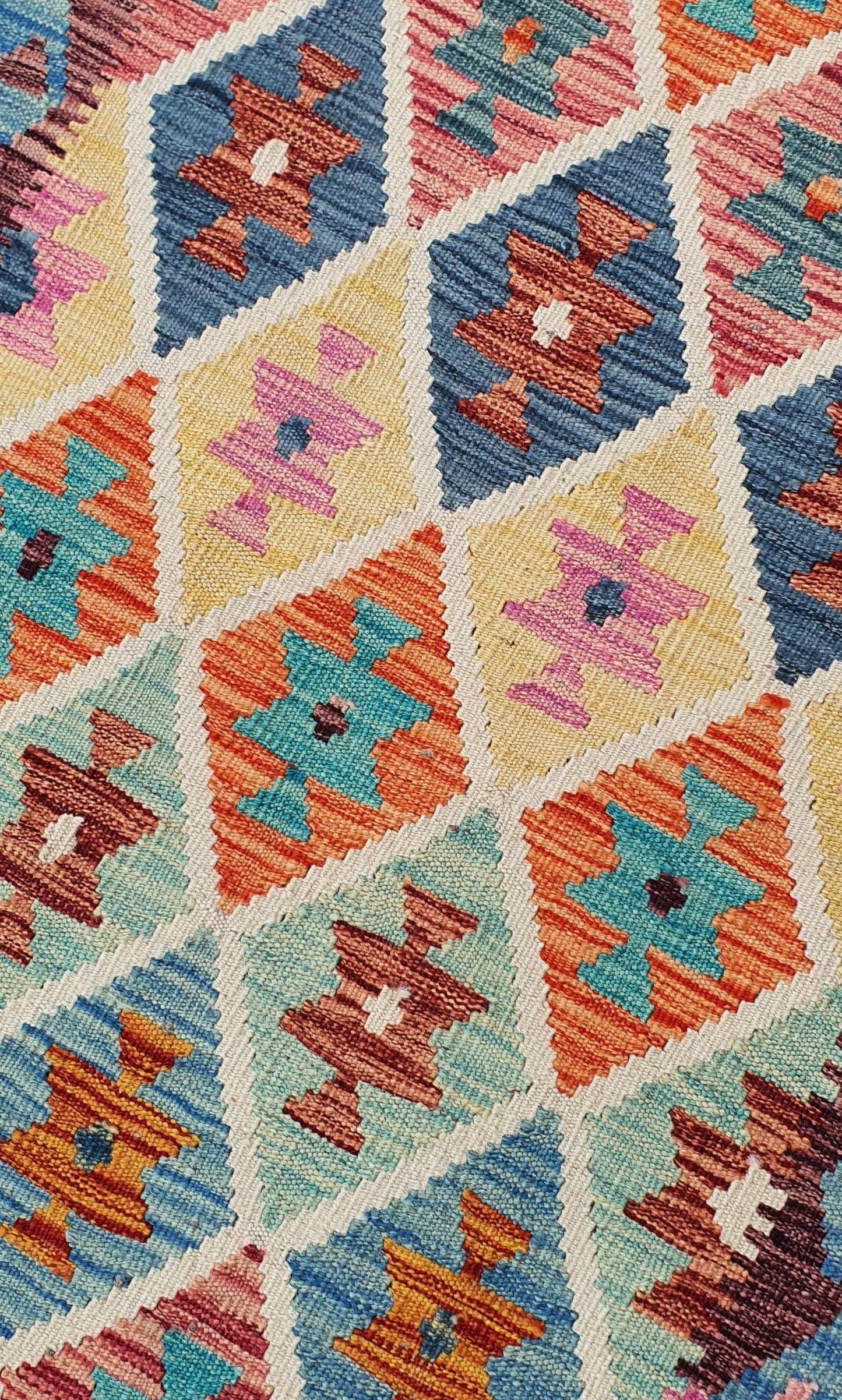 Uzbek Kilim Handwoven Tribal Rug, J80201