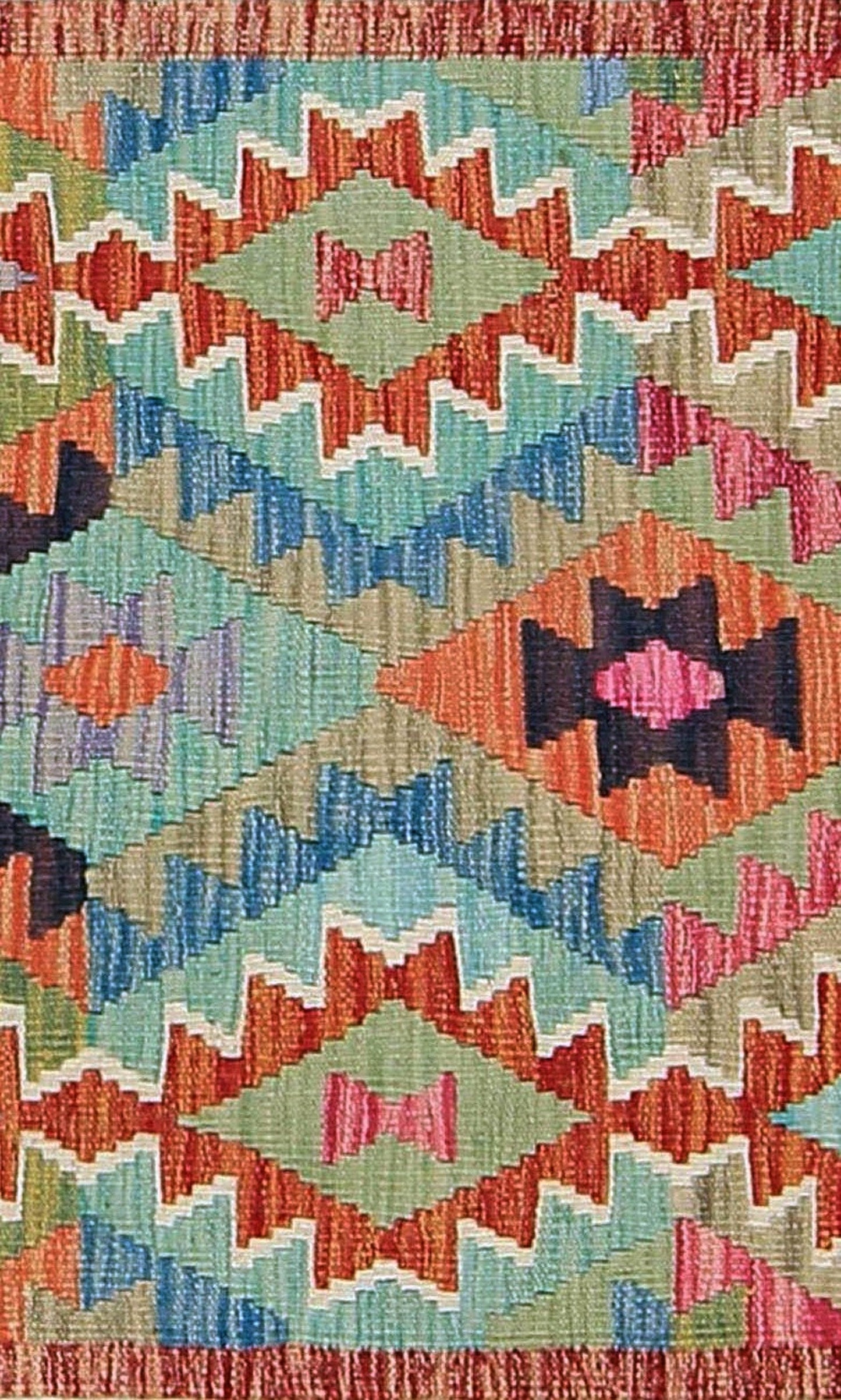 Uzbek Kilim Handwoven Tribal Rug, J80202