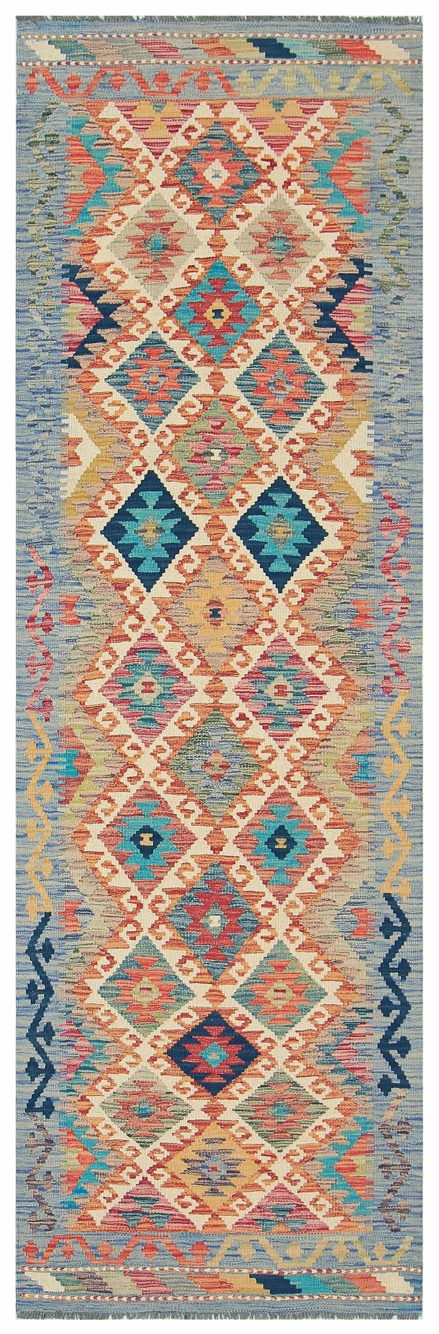 Uzbek Kilim Handwoven Tribal Rug