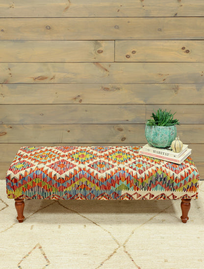 Uzbek Kilim Design Rug Bench, J80226
