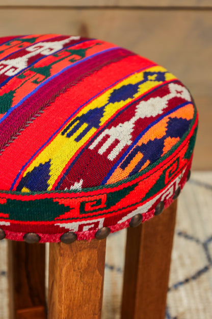 Small Uzbek Kilim Rug Stool, J80256