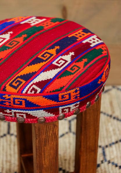 Small Uzbek Kilim Rug Stool, J80258
