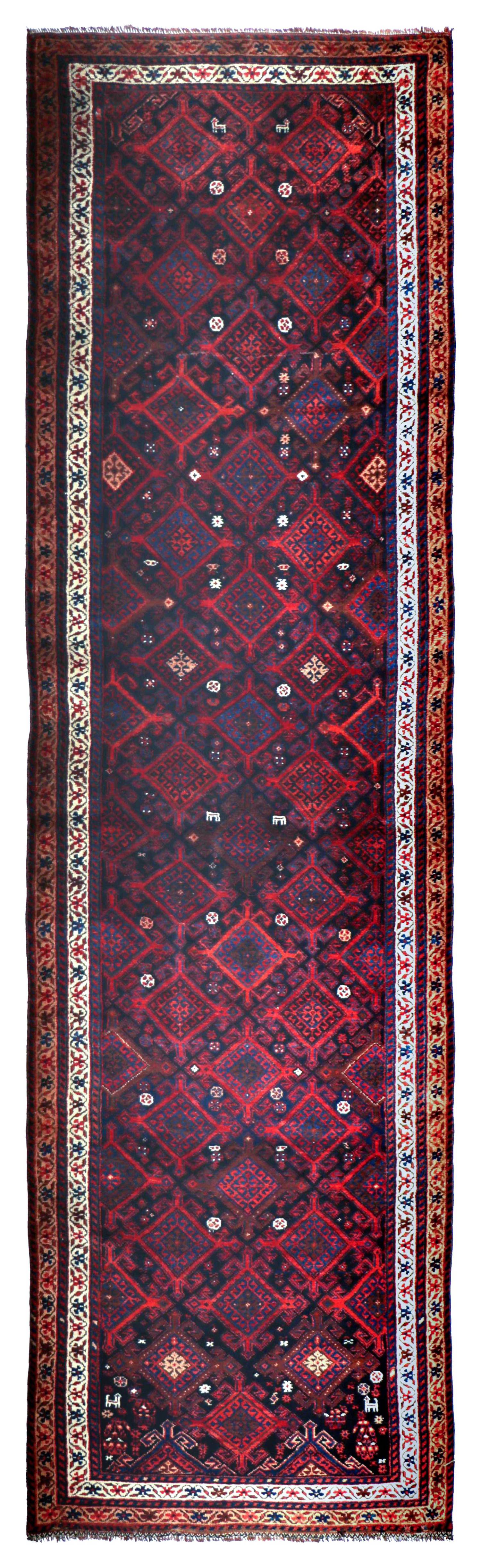 Antique Veramin Handwoven Tribal Rug