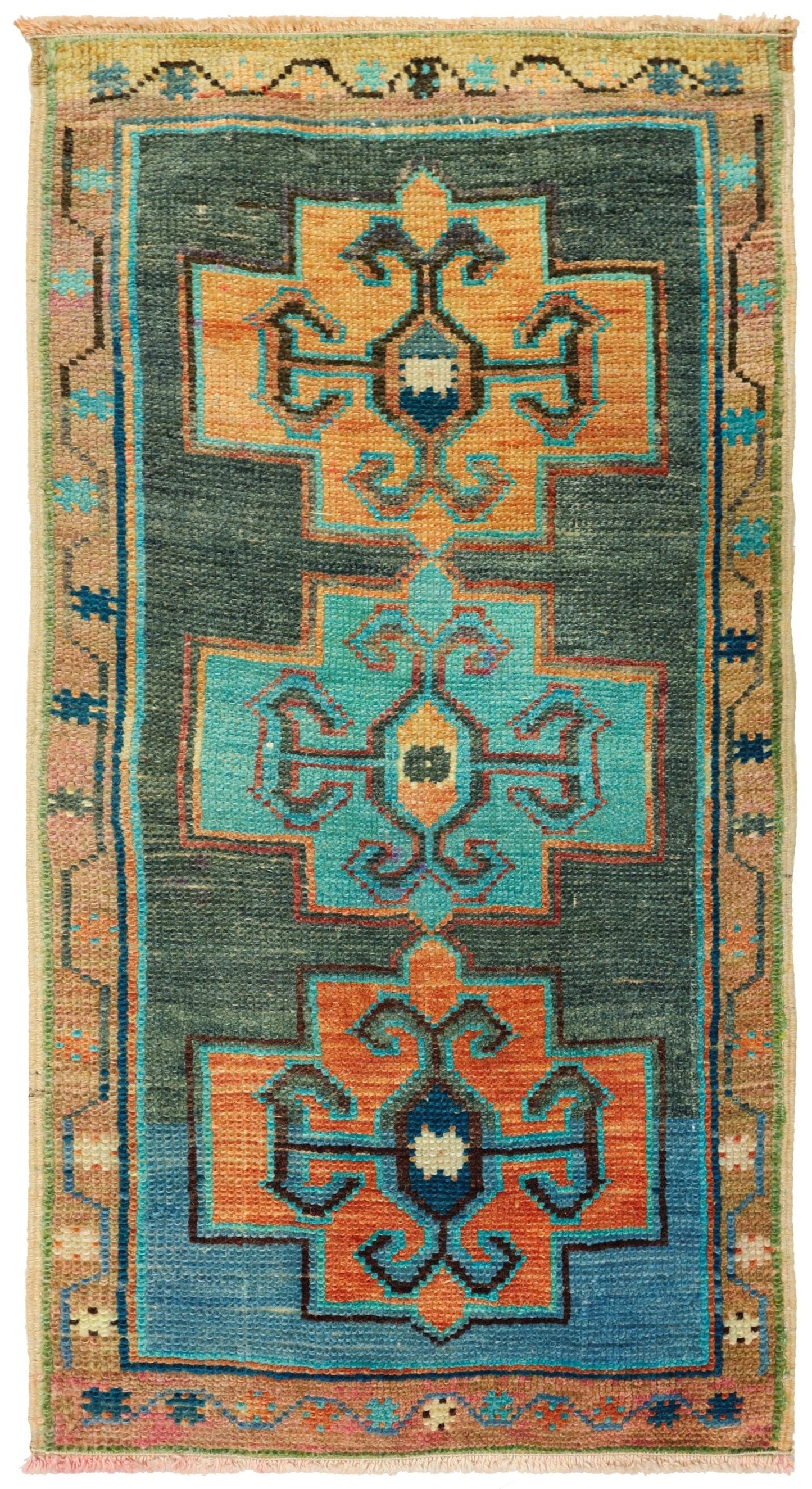 Vintage Yastik Handwoven Tribal Rug