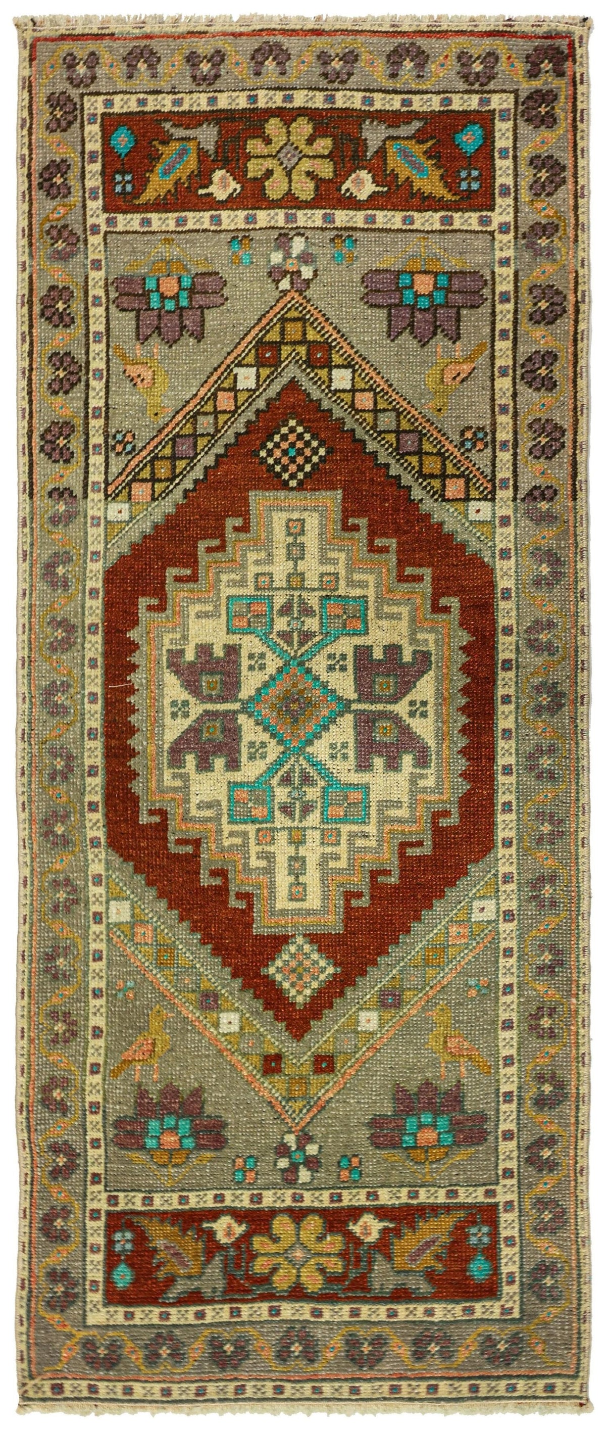 Vintage Yastik Handwoven Tribal Rug