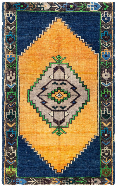 Vintage Yastik Handwoven Tribal Rug