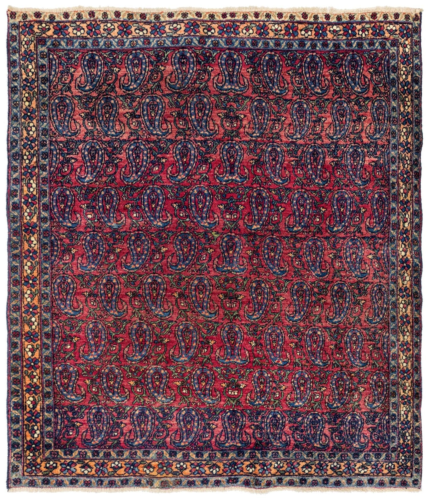 Antique Yezd Handwoven Tribal Rug