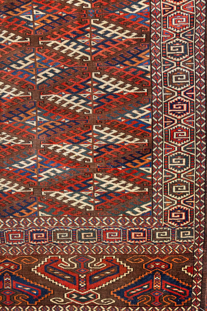 Antique Yomut Handwoven Tribal Rug, J87284