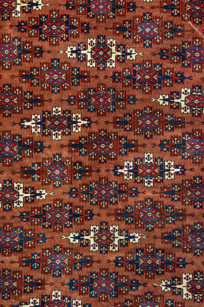 Antique Yomut Handwoven Tribal Rug, J87303