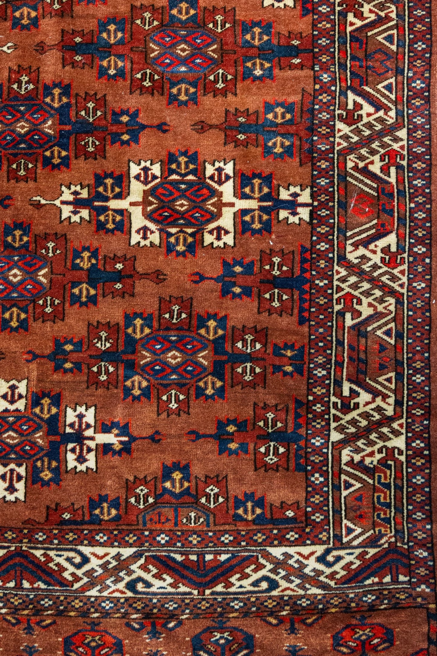 Antique Yomut Handwoven Tribal Rug, J87303